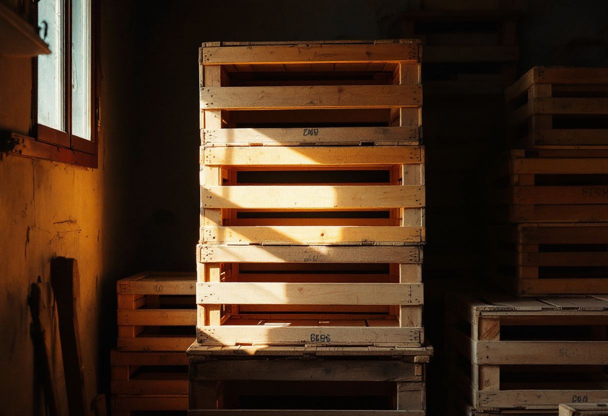 Cajas apiladas en la trastienda. Trabajar por lotes es viejo, funciona y no lo inventó ninguna plataforma.