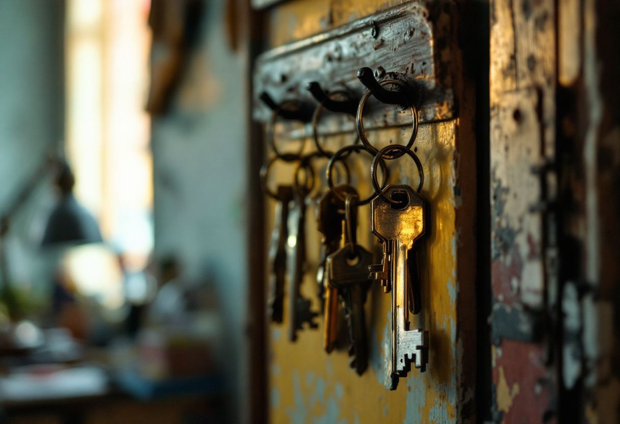 Llaves colgadas en un tablero. Cada una abre una sola puerta y todas están a la vista.